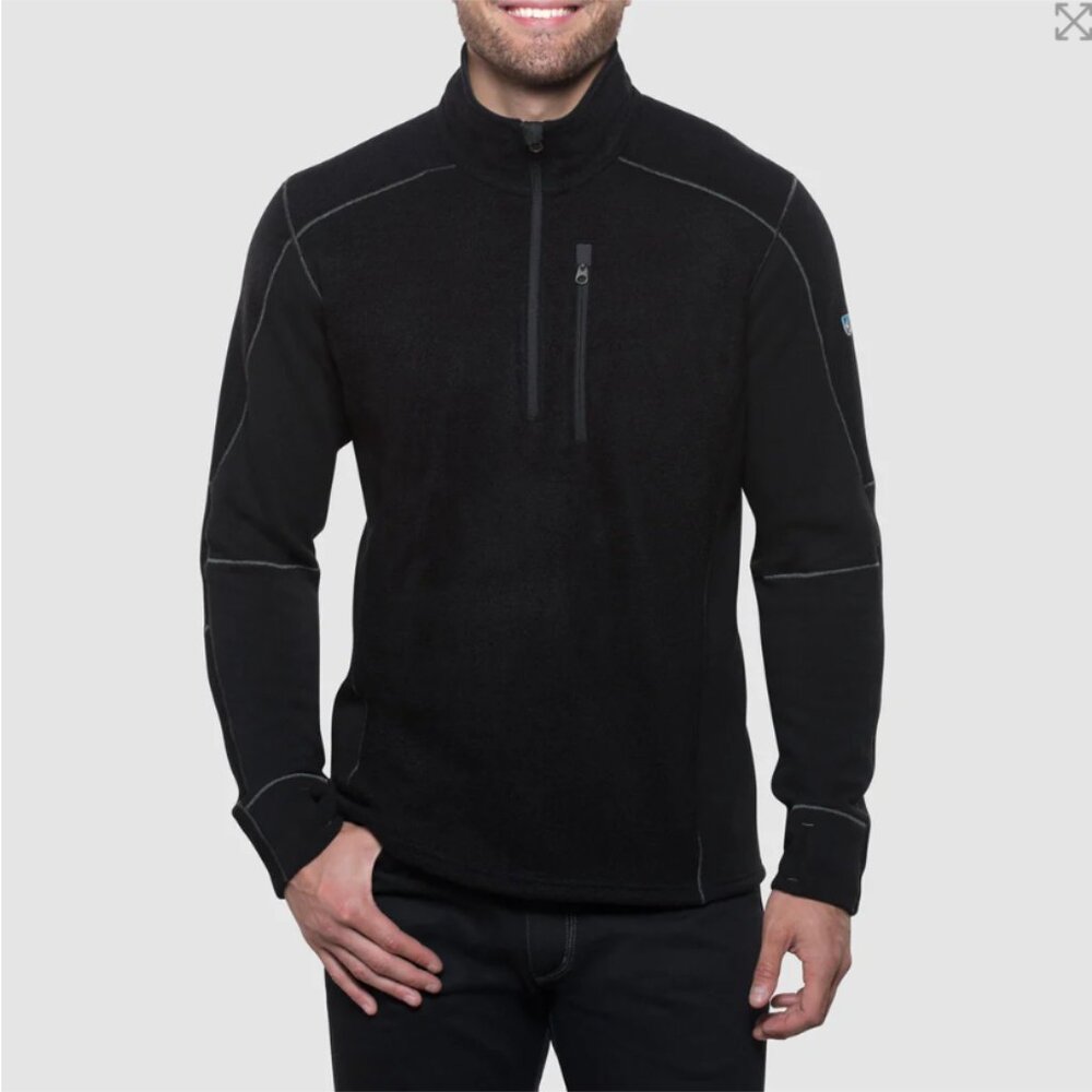 Kuhl Men’s Interceptr 1/4 Zip Fleece Pullover - Large, Black